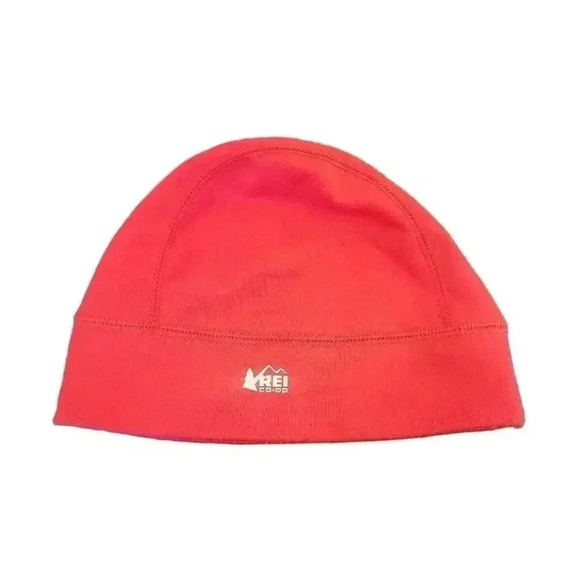 REI Kids Cherry Red Poly/Spandex Fleece Lined Skull Cap Beanie - Picture 1 of 5